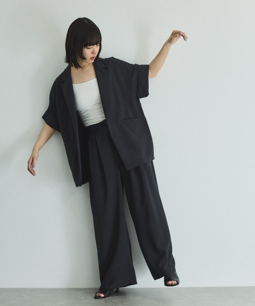 VICKY（ビッキー）の「タンブラーオックスタックパンツ≪手洗い可能≫（スラックス・レディース・イエロー/ライトグレー/チャコールグレー・M）」の8枚目の写真