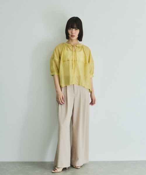 VICKY（ビッキー）の「タンブラーオックスタックパンツ≪手洗い可能≫（スラックス・レディース・イエロー/ライトグレー/チャコールグレー・M）」の14枚目の写真