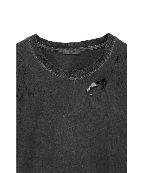 CLANE（クラネ）の「CRASH DESIGN OVER TEE（Tシャツ/カットソー・レディース・チャコールグレー/ホワイト・1/2）」の13枚目の写真