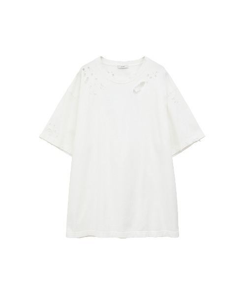 CLANE（クラネ）の「CRASH DESIGN OVER TEE（Tシャツ/カットソー・レディース・チャコールグレー/ホワイト・1/2）」の18枚目の写真