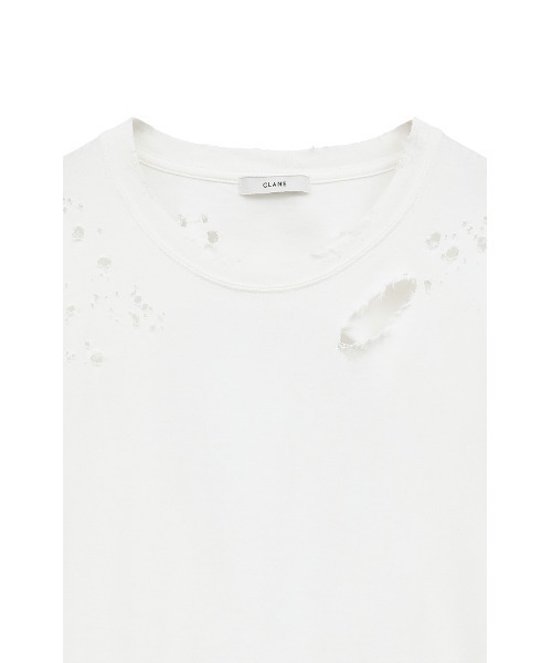 CLANE（クラネ）の「CRASH DESIGN OVER TEE（Tシャツ/カットソー・レディース・チャコールグレー/ホワイト・1/2）」の20枚目の写真