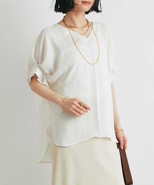 ブラウス シャツ 「新色追加・お手入れ簡単」バックデザインワッシャーカルゼブラウス レディース 新色追加・お手入れ簡単◎》バックデザインワッシャーカルゼ