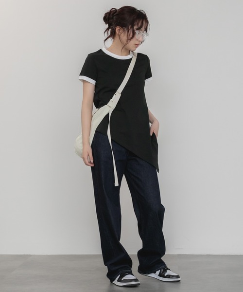 todo アシンメトリー 半袖Tシャツ 黒/白 楽天市場】アシンメトリー Tシャツ（カラーブラック