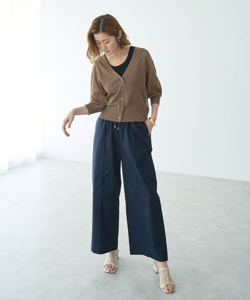 YECCA VECCA(イェッカヴェッカ)の「コットンイージーピンタックワイドパンツ(その他パンツ・レディース・グリーン/ダークベージュ/ネイビー・FREE)」の17枚目の写真
