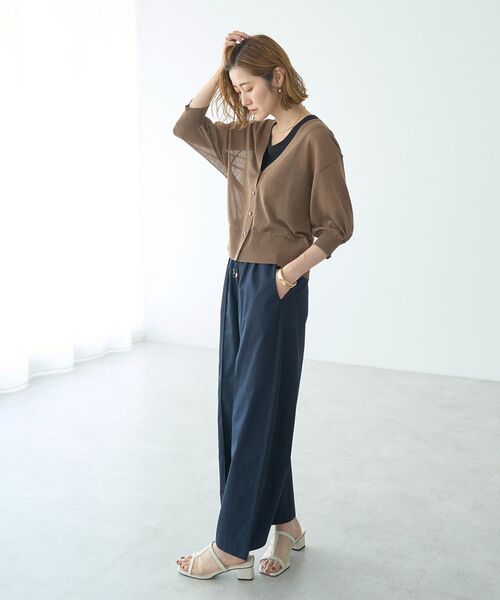 YECCA VECCA(イェッカヴェッカ)の「コットンイージーピンタックワイドパンツ(その他パンツ・レディース・グリーン/ダークベージュ/ネイビー・FREE)」の20枚目の写真