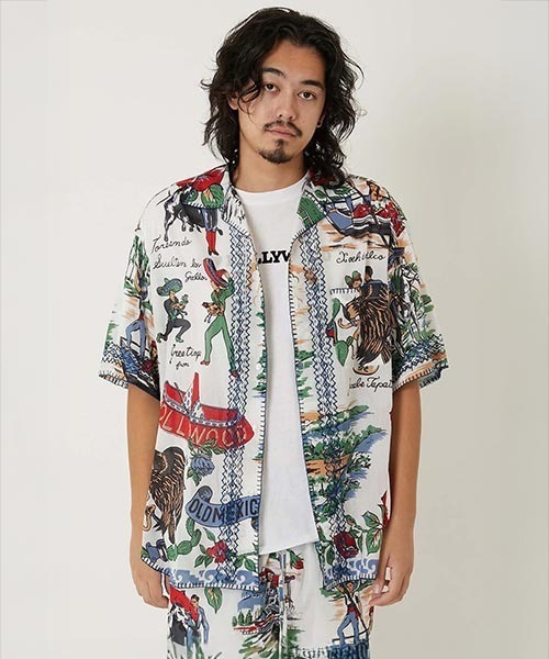 HOLLYWOOD RANCH MARKET(ハリウッドランチマーケット)の「BINDU HRM TIJUANA MAPオープンカラーシャツ(シャツ/ブラウス・メンズ・その他・S/M/L/XL)」の2枚目の写真