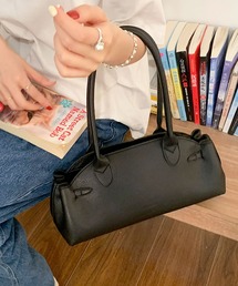 レザータッチサイドベルトボストンバッグ/ハンドバッグ