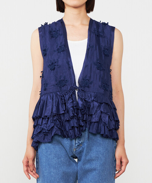 crinkle crinkle crinkle | レーヨン フリルベスト WOMEN