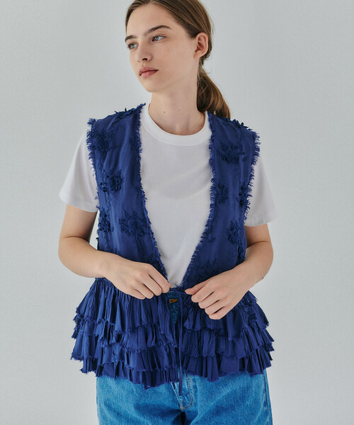新品タグ付 crinkle crinkle crinkle フリルベスト crinkle crinkle crinkle | レーヨン フリルベスト WOMEN