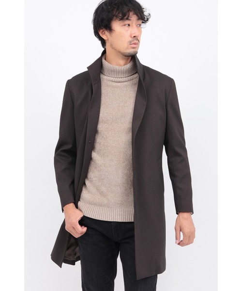 HIGH STREET(ハイストリート)の「TRABEST EXTRETCHスタンドCT(ステンカラーコート・メンズ・ダークブラウン系/グレー系その他2/ブラック・M/L/LL/S)」の3枚目の写真