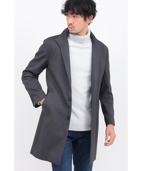 HIGH STREET(ハイストリート)の「TRABEST EXTRETCHスタンドCT(ステンカラーコート・メンズ・ダークブラウン系/グレー系その他2/ブラック・M/L/LL/S)」の2枚目の写真