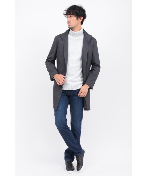 HIGH STREET(ハイストリート)の「TRABEST EXTRETCHスタンドCT(ステンカラーコート・メンズ・ダークブラウン系/グレー系その他2/ブラック・M/L/LL/S)」の4枚目の写真