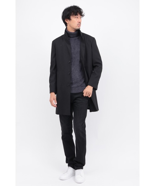 HIGH STREET(ハイストリート)の「TRABEST EXTRETCHスタンドCT(ステンカラーコート・メンズ・ダークブラウン系/グレー系その他2/ブラック・M/L/LL/S)」の13枚目の写真