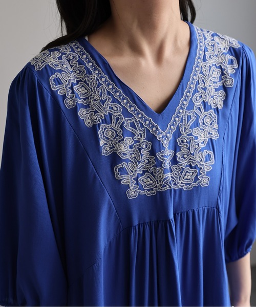 ap retro（アプレトロ）の「刺繍フレアワンピース《動画あり》（ワンピース・レディース・ベージュ/ホワイト/ブラウン/ブラック/ブルー・FREE）」の18枚目の写真