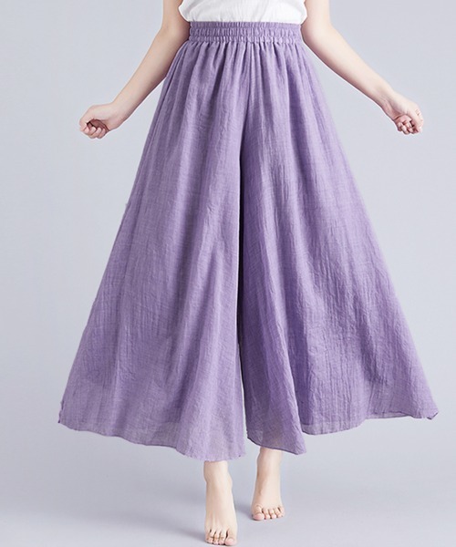 ReRe(リリ)の「コットンスカーチョ(その他パンツ・レディース・ダークグリーン/ブルー/サックスブルー/ピンクベージュ/カーキ/グレイッシュベージュ/ブラック/ホワイト/クリアレッド/ライトグリーン/ブラウン/オートミール/ネイビー/ラベンダー/イエローゴールド/ダークグレー/イエロー/ベージュ/グリーン/ライトグレー/ワインレッド/セージグリーン/ライトブルー/ライラック・95cm/85cm)」の18枚目の写真