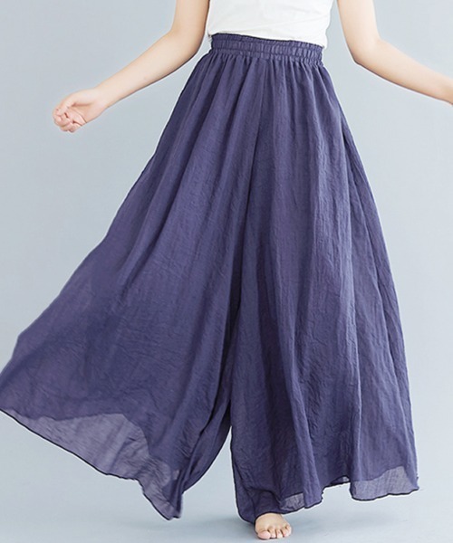ReRe(リリ)の「コットンスカーチョ(その他パンツ・レディース・ダークグリーン/ブルー/サックスブルー/ピンクベージュ/カーキ/グレイッシュベージュ/ブラック/ホワイト/クリアレッド/ライトグリーン/ブラウン/オートミール/ネイビー/ラベンダー/イエローゴールド/ダークグレー/イエロー/ベージュ/グリーン/ライトグレー/ワインレッド/セージグリーン/ライトブルー/ライラック・95cm/85cm)」の15枚目の写真
