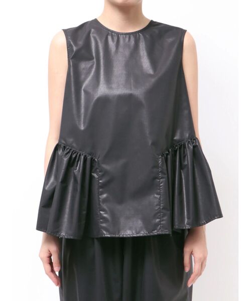 ELENDEEK（エレンディーク）の「カレンダリングペプラムブラウス【セットアップ対応】（シャツ/ブラウス・レディース・ベージュ/ボルドー/ブラック・FREE）」の11枚目の写真