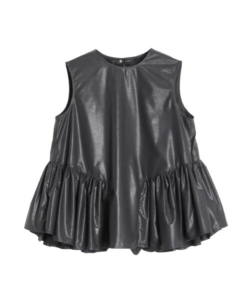 ELENDEEK（エレンディーク）の「カレンダリングペプラムブラウス【セットアップ対応】（シャツ/ブラウス・レディース・ベージュ/ボルドー/ブラック・FREE）」の6枚目の写真