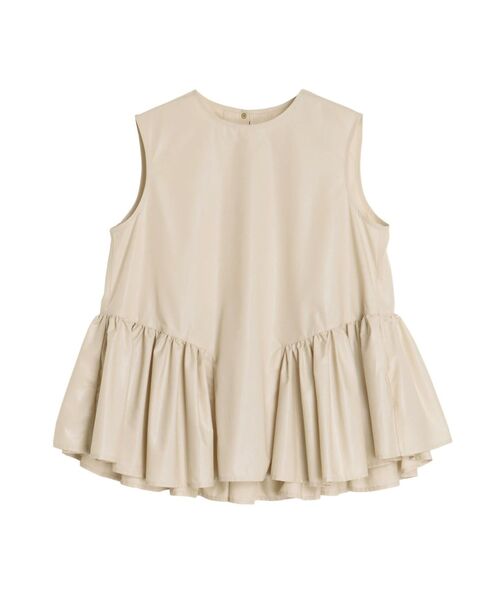 ELENDEEK（エレンディーク）の「カレンダリングペプラムブラウス【セットアップ対応】（シャツ/ブラウス・レディース・ベージュ/ボルドー/ブラック・FREE）」の5枚目の写真