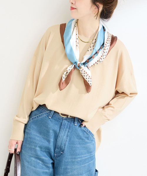 B.C STOCK（ベーセーストック）の「手洗い可 / ドルマンニットプルオーバー（ニット/セーター・レディース・レッド/ブラック/ベージュ・FREE）」の3枚目の写真