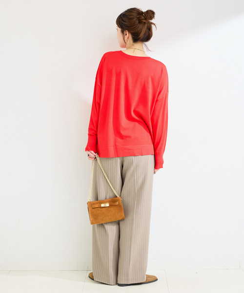 B.C STOCK（ベーセーストック）の「手洗い可 / ドルマンニットプルオーバー（ニット/セーター・レディース・レッド/ブラック/ベージュ・FREE）」の22枚目の写真