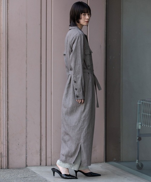 セール】6ozスラブデニムシャツワンピース / ライトコート（シャツ