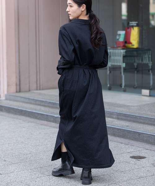 セール】6ozスラブデニムシャツワンピース / ライトコート（シャツ