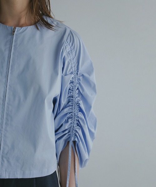 DRAWSTRING SLEEVE SHORT BLOUSE（シャツ/ブラウス）｜MANOF