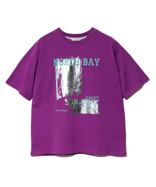 CUBE SUGAR(キューブシュガー)の「CUBE SUGAR/キューブシュガー 21/-OE天竺箔プリントTEE(Tシャツ/カットソー・レディース・グレー/パープル・FREE)」の8枚目の写真