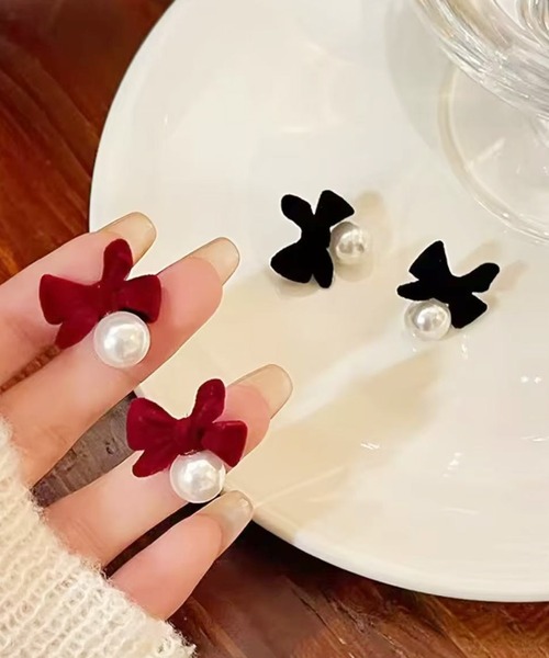 Port（ポート）の「【 Port / ポート 】 トゥインクル リボン ピアス (両耳用)（ピアス（両耳用）・レディース・レッド/シルバー系その他/ブラック/シルバー・FREE）」の8枚目の写真