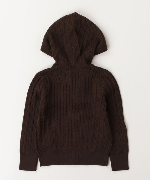 POLO RALPH LAUREN CHILDRENSWEAR（ポロ ラルフ ローレン チルドレンズウェア）の「ミニケーブル コットン フルジップ フーディ（パーカー・キッズ・ブラウン・3/6/4）」の3枚目の写真