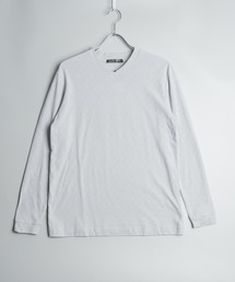 サーモライトモックネックVネックデザイン長袖Tシャツ(GW)