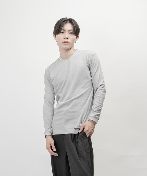 garsonwave(ギャルソンウェーブ)の「サーモライトモックネックVネックデザイン長袖Tシャツ(GW)(Tシャツ/カットソー・メンズ・ブラック/グレー/ネイビー/ホワイト・S/M/L/LL)」の13枚目の写真