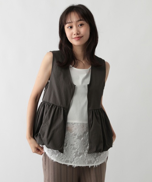 FOUND GOOD(ファウンドグッド)の「スソバルーンベスト(ベスト・レディース・グレー系8/ブラック・L/M)」の1枚目の写真