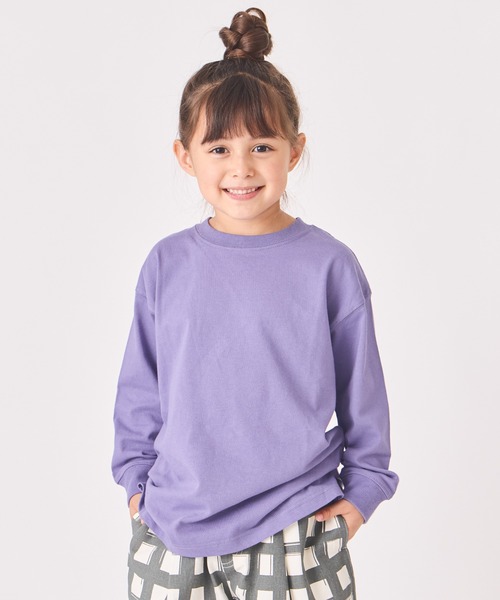 ever closet（エバークローゼット）の「ビッグシルエットTシャツ（Tシャツ/カットソー・キッズ・チャコール/オレンジ/ラベンダー/グリーン/ベージュ系その他/ホワイト/ピンク/ブルー系その他4/ダークパープル/杢グレー・80ｃｍ/90cm/100cm/110cm/120cm/130cm/140cm/150cm）」の9枚目の写真