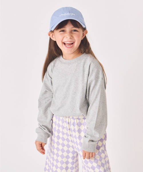 ever closet（エバークローゼット）の「ビッグシルエットTシャツ（Tシャツ/カットソー・キッズ・チャコール/オレンジ/ラベンダー/グリーン/ベージュ系その他/ホワイト/ピンク/ブルー系その他4/ダークパープル/杢グレー・80ｃｍ/90cm/100cm/110cm/120cm/130cm/140cm/150cm）」の3枚目の写真