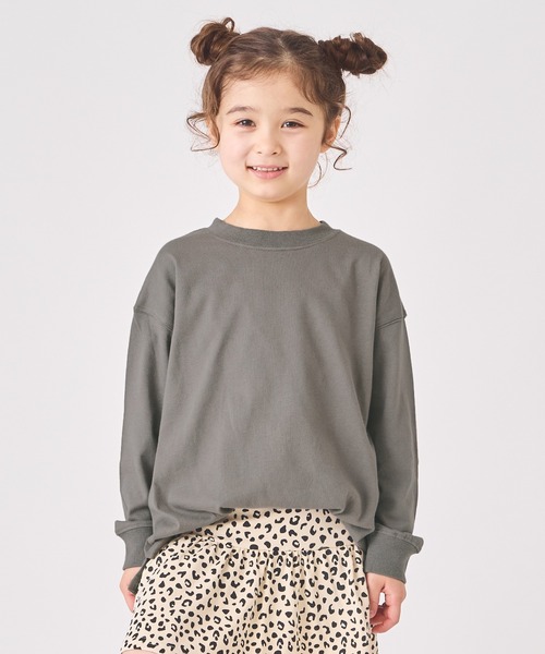 ever closet（エバークローゼット）の「ビッグシルエットTシャツ（Tシャツ/カットソー・キッズ・チャコール/オレンジ/ラベンダー/グリーン/ベージュ系その他/ホワイト/ピンク/ブルー系その他4/ダークパープル/杢グレー・80ｃｍ/90cm/100cm/110cm/120cm/130cm/140cm/150cm）」の5枚目の写真