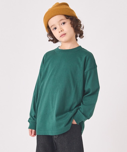 ever closet（エバークローゼット）の「ビッグシルエットTシャツ（Tシャツ/カットソー・キッズ・チャコール/オレンジ/ラベンダー/グリーン/ベージュ系その他/ホワイト/ピンク/ブルー系その他4/ダークパープル/杢グレー・80ｃｍ/90cm/100cm/110cm/120cm/130cm/140cm/150cm）」の6枚目の写真