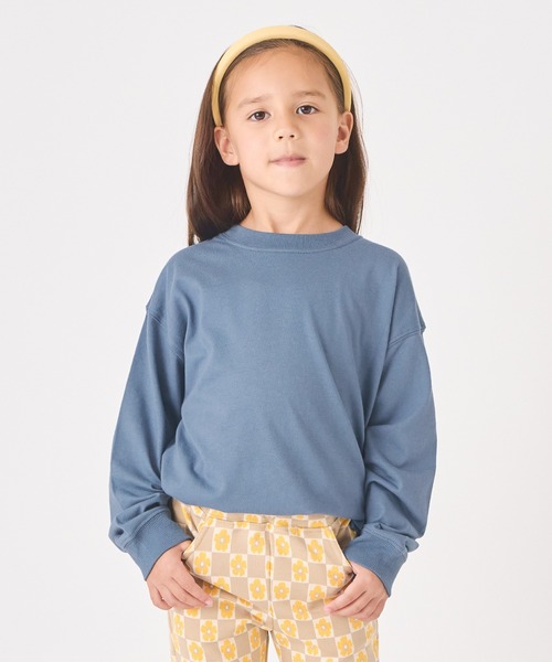 ever closet（エバークローゼット）の「ビッグシルエットTシャツ（Tシャツ/カットソー・キッズ・チャコール/オレンジ/ラベンダー/グリーン/ベージュ系その他/ホワイト/ピンク/ブルー系その他4/ダークパープル/杢グレー・80ｃｍ/90cm/100cm/110cm/120cm/130cm/140cm/150cm）」の7枚目の写真