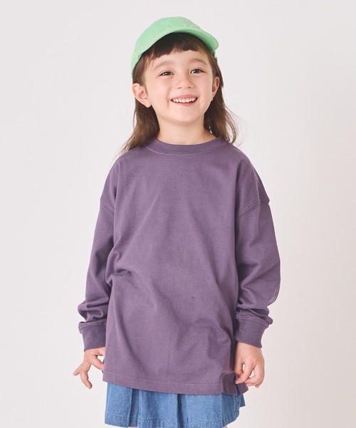 ever closet（エバークローゼット）の「ビッグシルエットTシャツ（Tシャツ/カットソー・キッズ・チャコール/オレンジ/ラベンダー/グリーン/ベージュ系その他/ホワイト/ピンク/ブルー系その他4/ダークパープル/杢グレー・80ｃｍ/90cm/100cm/110cm/120cm/130cm/140cm/150cm）」の8枚目の写真