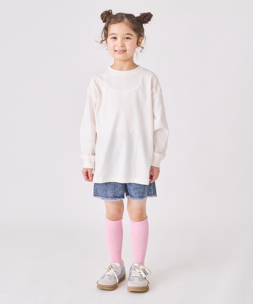 ever closet（エバークローゼット）の「ビッグシルエットTシャツ（Tシャツ/カットソー・キッズ・チャコール/オレンジ/ラベンダー/グリーン/ベージュ系その他/ホワイト/ピンク/ブルー系その他4/ダークパープル/杢グレー・80ｃｍ/90cm/100cm/110cm/120cm/130cm/140cm/150cm）」の11枚目の写真