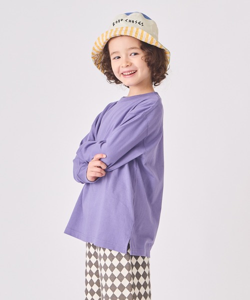 ever closet（エバークローゼット）の「ビッグシルエットTシャツ（Tシャツ/カットソー・キッズ・チャコール/オレンジ/ラベンダー/グリーン/ベージュ系その他/ホワイト/ピンク/ブルー系その他4/ダークパープル/杢グレー・80ｃｍ/90cm/100cm/110cm/120cm/130cm/140cm/150cm）」の21枚目の写真