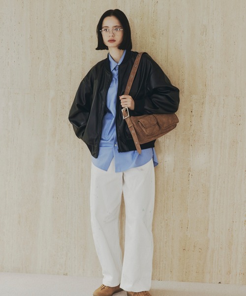 tk.TAKEO KIKUCHI（ティーケータケオキクチ）の「シンセティックレザー MA－1（ブルゾン・レディース・ブラック系/ダークブラウン系/ブラック・01/03/02）」の12枚目の写真