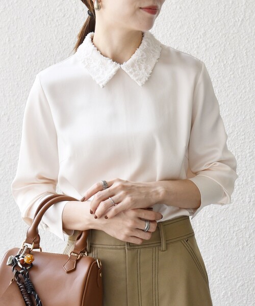 新品タグ付　SHIPS any〈洗濯可能〉サテンブラウス　定価11000円人気♡ 新品タグ付 SHIPS any〈洗濯可能〉サテンブラウス 定価11000円人気