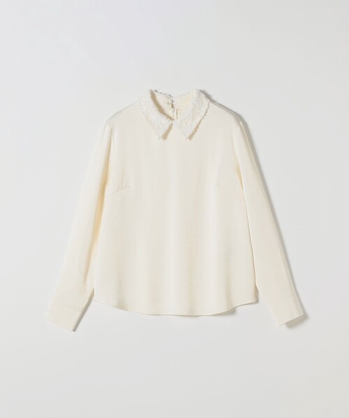 SHIPS any（シップス エニィ）の「SHIPS any:〈洗濯機可能〉サテン レースカラー ブラウス（シャツ/ブラウス・レディース・ライトグレー/クリーム/ネイビー・ONE SIZE）」の13枚目の写真