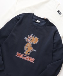 【TOM & JERRY/トムとジェリー】裏起毛アップリケ刺繍スウェット