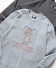 【TOM & JERRY/トムとジェリー】裏起毛アップリケ刺繍スウェット