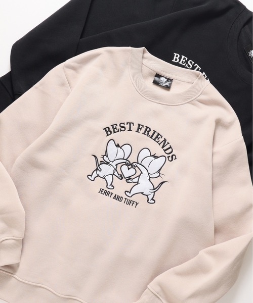 Tom&Jerry(トムアンドジェリー)の「【TOM & JERRY/トムとジェリー】裏起毛アップリケ刺繍スウェット(スウェット・メンズ・オフホワイト/ネイビー/スミクロ/サックスブルー/グレイッシュベージュ/ブラック・LARGE/MEDIUM)」の5枚目の写真