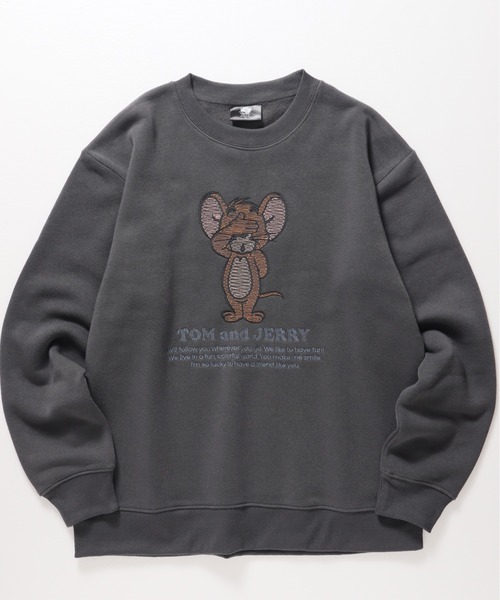 Tom&Jerry(トムアンドジェリー)の「【TOM & JERRY/トムとジェリー】裏起毛アップリケ刺繍スウェット(スウェット・メンズ・オフホワイト/ネイビー/スミクロ/サックスブルー/グレイッシュベージュ/ブラック・LARGE/MEDIUM)」の11枚目の写真