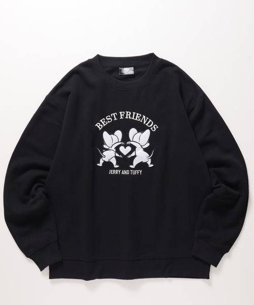 Tom&Jerry(トムアンドジェリー)の「【TOM & JERRY/トムとジェリー】裏起毛アップリケ刺繍スウェット(スウェット・メンズ・オフホワイト/ネイビー/スミクロ/サックスブルー/グレイッシュベージュ/ブラック・LARGE/MEDIUM)」の9枚目の写真